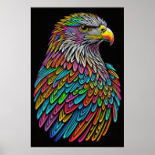 Abstrakter, farbiger Zeichn eines Adlers 2:3 Poster (Vorne)