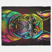 Abstrakter, farbiger Zeichn eines französischen Bu Fleecedecke (Vorderseite (Horizontal))