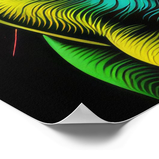 Abstrakter farbiger Zeichn eines französischen Bul Poster (Ecke)