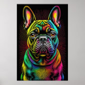 Abstrakter farbiger Zeichn eines französischen Bul Poster (Vorne)