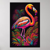 Abstrakter farbiger Zeichn von A Flamingo 2:3 II Poster (Vorne)