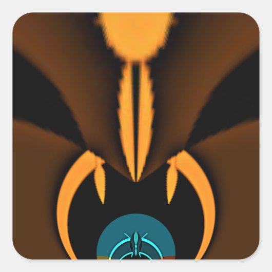 Abstrakter Farbkontrast Quadratischer Aufkleber (Vorderseite)