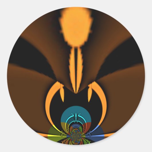 Abstrakter Farbkontrast Runder Aufkleber (Vorderseite)