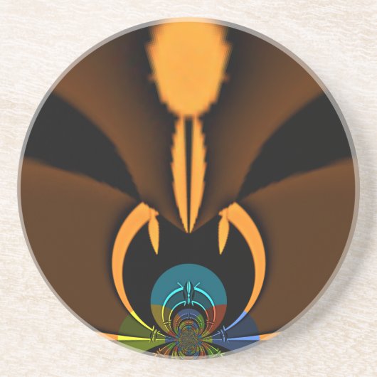 Abstrakter Farbkontrast Sandstein Untersetzer (Vorne)