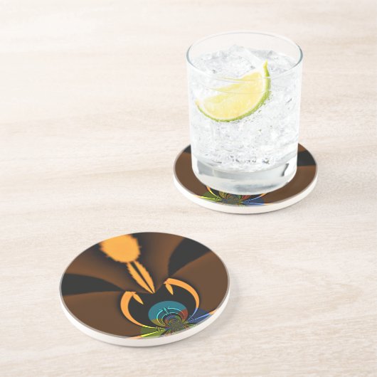 Abstrakter Farbkontrast Sandstein Untersetzer (Seite)