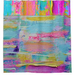 Abstrakter Farbpalettenmessermaler Duschvorhang