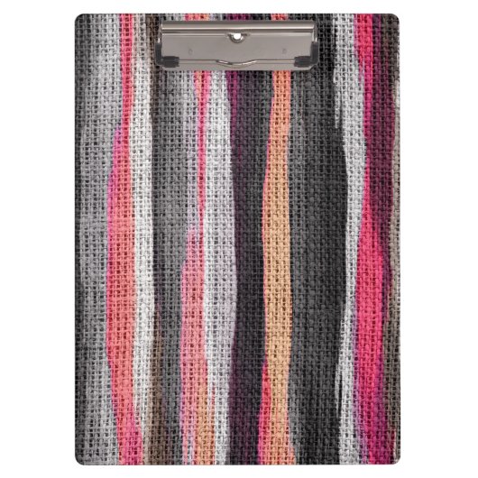 Abstrakter Farbpinsel Rustikaler Burlap #23 Klemmbrett (Vorderseite)