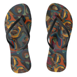 abstrakter Farbschwung Badesandalen