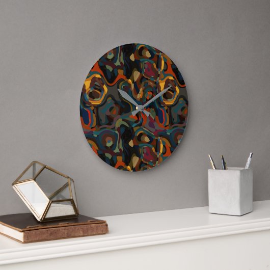 abstrakter Farbschwung Große Wanduhr (Büro)