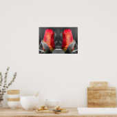 Abstrakter Farbspiegel für Red Rosenknospe Poster (Küche)