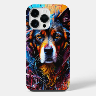 Abstrakter Farbspritzer Hund iPhone 14 Pro Max Hülle
