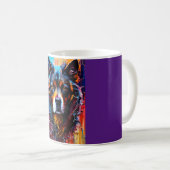 Abstrakter Farbspritzer Hund Kaffeetasse (VorderseiteRechts)