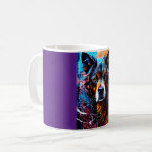 Abstrakter Farbspritzer Hund Kaffeetasse (Vorderseite Links)