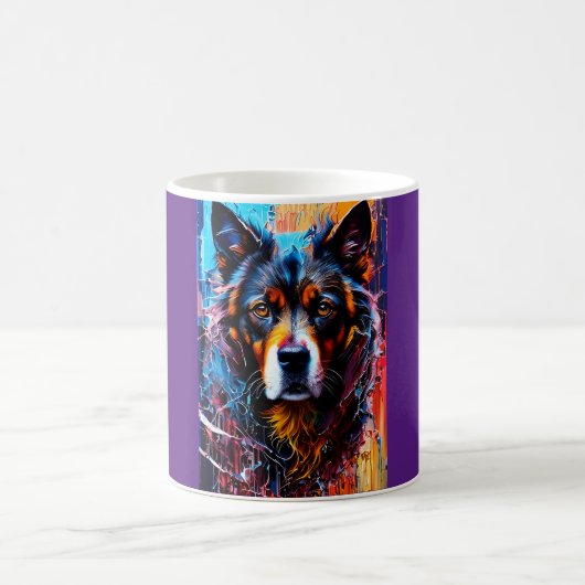 Abstrakter Farbspritzer Hund Kaffeetasse (Mittel)