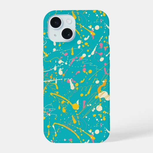 Abstrakter Farbspritzer iPhone 15 Hülle (Rückseite)