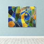 Abstrakter Farbstift und Tinte Leinwanddruck (Insitu (Holzboden))