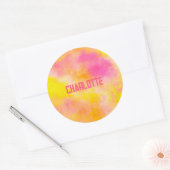 Abstrakter Farbverlauf Leuchtender Joy Name Runder Aufkleber (Umschlag)