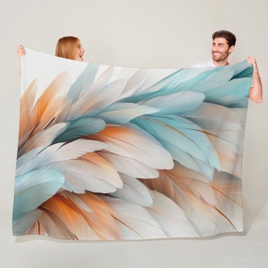 Abstrakter Federfluss – Sanfte Eleganz Fleecedecke (Beispiel)