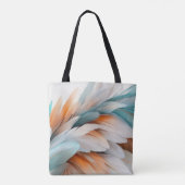 Abstrakter Federfluss – Sanfte Eleganz Tasche (Rückseite)