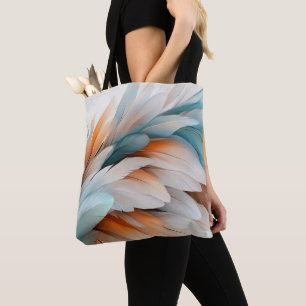 Abstrakter Federfluss – Sanfte Eleganz Tasche