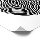 Abstrakter Fingerabdruck schwarz-weiß. Moderne Lin Poster (Ecke)