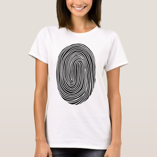 Abstrakter Fingerabdruck schwarz-weiß. Moderne Lin T-Shirt (Vorderseite)