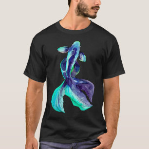 Abstrakter Fisch Aquarell- und Tintenmalerei Türki T-Shirt