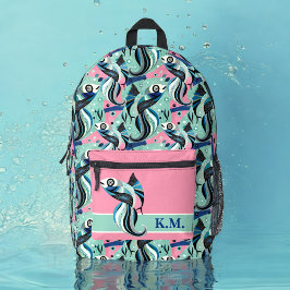 Abstrakter Fisch gemustert Bedruckter Rucksack