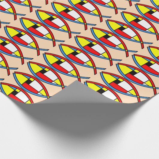 Abstrakter Fisch Geschenkpapier (Ecke)