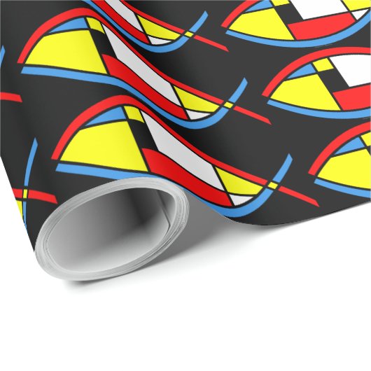 Abstrakter Fisch Geschenkpapier (Rolleneckpunkt)