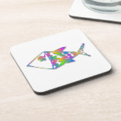 Abstrakter Fisch Getränkeuntersetzer (Linke Seite)