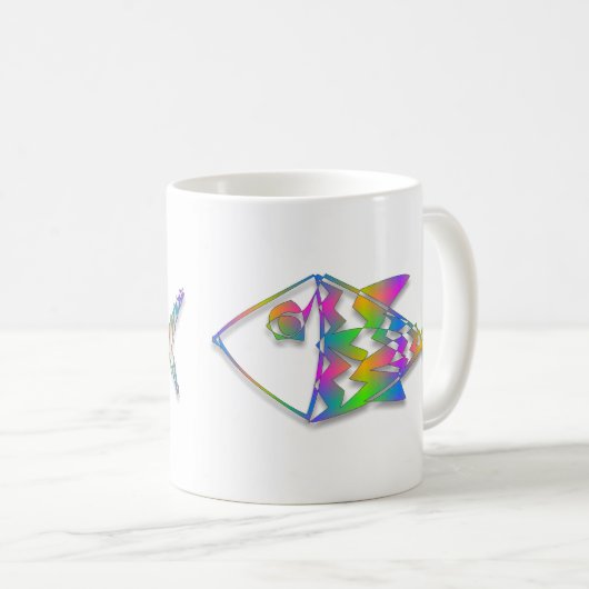 Abstrakter Fisch Kaffeetasse (VorderseiteRechts)
