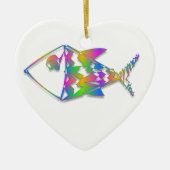 Abstrakter Fisch Keramik Ornament (Vorne)