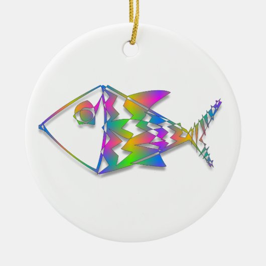 Abstrakter Fisch Keramikornament (Vorne)