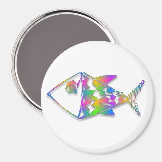 Abstrakter Fisch Magnet (Vorderseite/Rückseite)