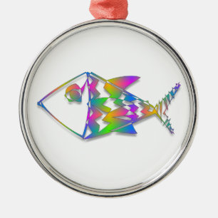 Abstrakter Fisch Ornament Aus Metall