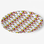 Abstrakter Fisch Pappteller (Schrägansicht)