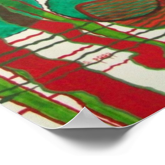 Abstrakter Fisch Poster (Ecke)