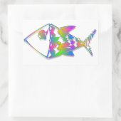 Abstrakter Fisch Rechteckiger Aufkleber (Tasche)