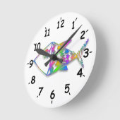 Abstrakter Fisch Runde Wanduhr (Winkel)