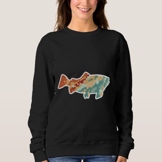 Abstrakter Fisch Sweatshirt (Vorderseite)
