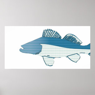 abstrakter Fischbaß Poster