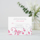 Abstrakter Floral Response Card RSVP Karte (Stehend Vorderseite)