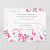 Abstrakter Floral Response Card RSVP Karte (Vorne/Hinten)