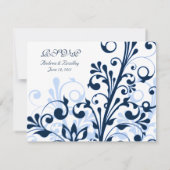 Abstrakter Floral Response Card RSVP Karte (Rückseite)