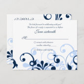 Abstrakter Floral Response Card RSVP Karte (Vorne/Hinten)