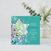 ABSTRAKTER FLORAL STAR Bat Mitzvah Einladung (Stehend Vorderseite)