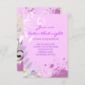 ABSTRAKTER FLORAL STAR Bat Mitzvah Empfang Card Einladung (Vorne/Hinten)