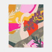 Abstrakter floraler Fett-Farbblock-Spaß Sommer Fleecedecke (Vorderseite)