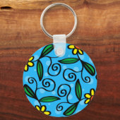 Abstrakter floraler Schlüsselanhänger (Vorderseite)